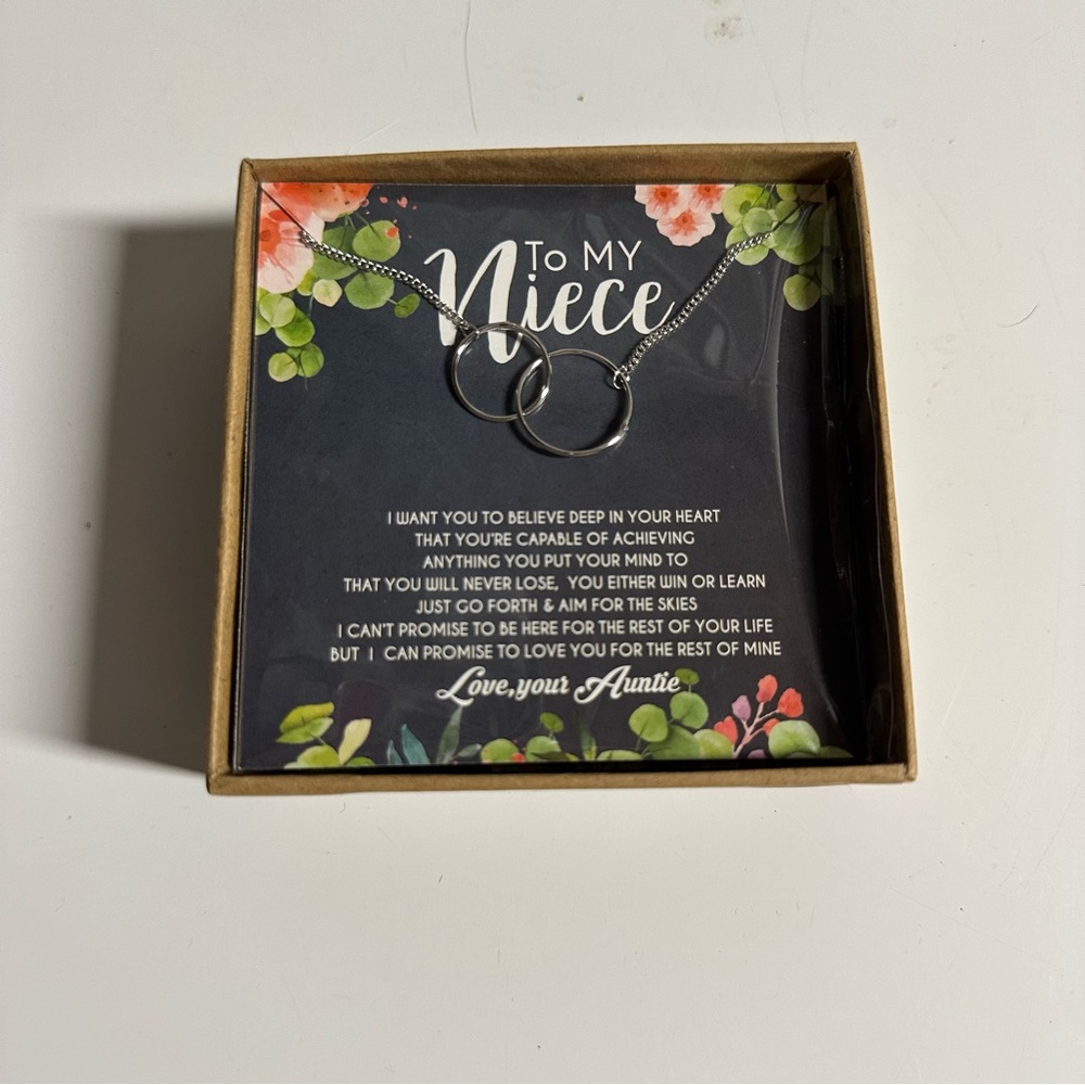 Silver Interlocking Circles Necklace For Niece - image 2